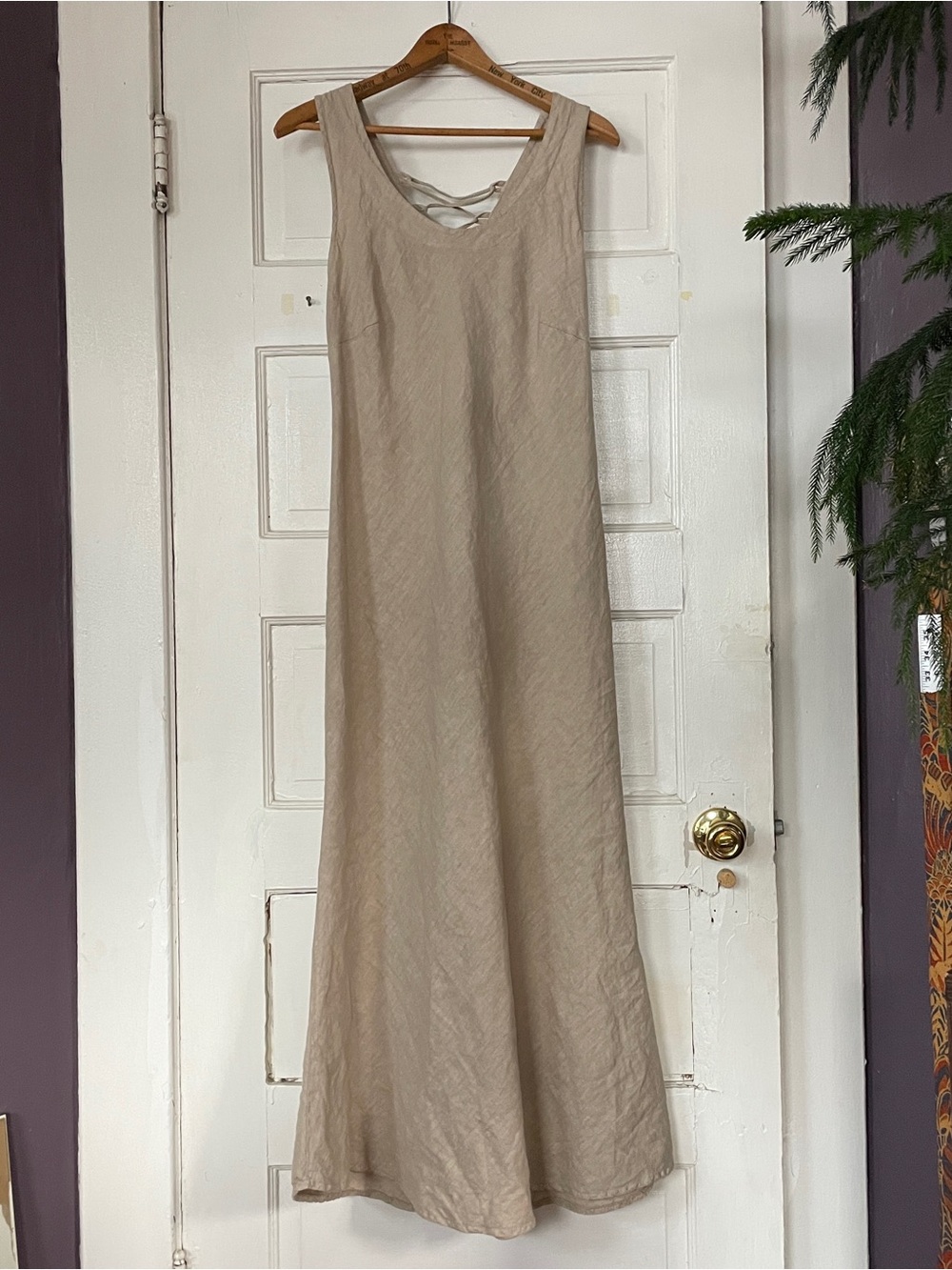 notPERFECTLINEN Beige Linen Maxi Dress